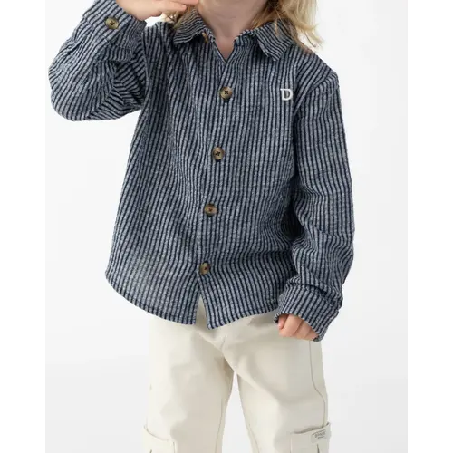 Donsje Krijtstreep shirt in donkerblauw Donsje Krijtstreep shirt in donkerblauw