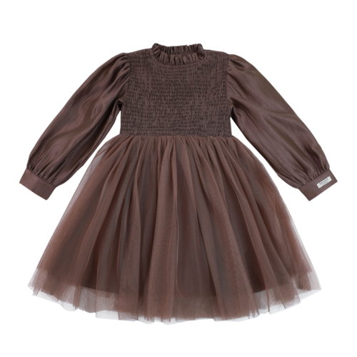 Donsje Jurk met tulle rok in donker paars Donsje Jurk met tulle rok in donker paars