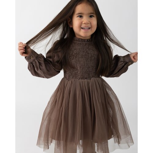 Donsje Jurk met tulle rok in donker paars Donsje Jurk met tulle rok in donker paars