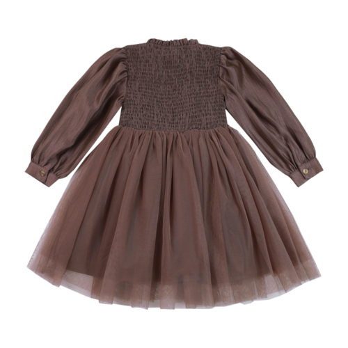 Donsje Jurk met tulle rok in donker paars Donsje Jurk met tulle rok in donker paars