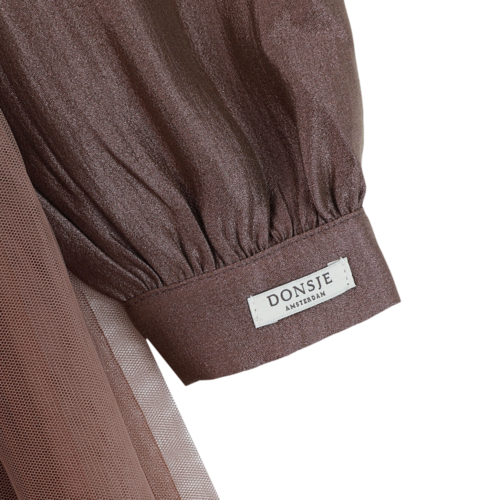 Donsje Jurk met tulle rok in donker paars Donsje Jurk met tulle rok in donker paars