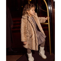 Mila Jacket | Soft Taupe Striped Teddy