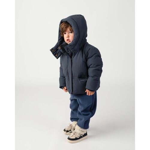 Donsje Bomber jas met capuchon in donker blauw Donsje Bomber jas met capuchon in donker blauw