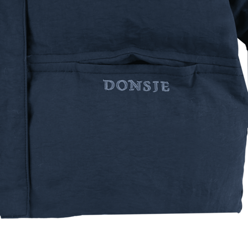 Donsje Bomber jas met capuchon in donker blauw Donsje Bomber jas met capuchon in donker blauw
