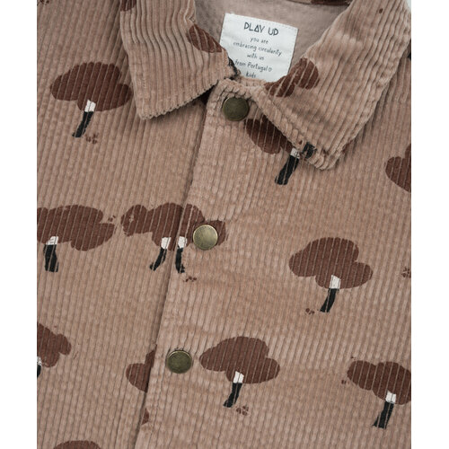 Play up Bruin corduroy shirt met boompjes Play up Bruin corduroy shirt met boompjes