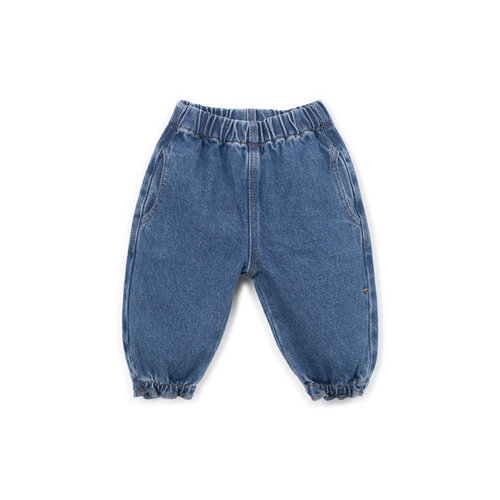 Play up Blauw denim broekje met elastische boorden Play up Blauw denim broekje met elastische boorden
