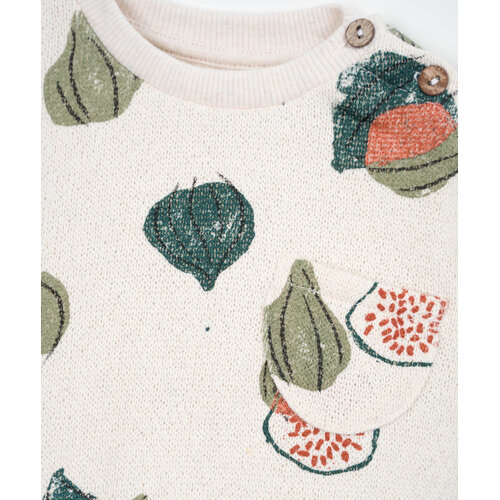 Play up Beige baby trui met vijgen print Play up Beige baby trui met vijgen print