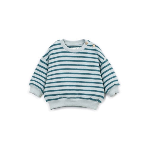 Play up Zachte blauw gestreepte baby trui