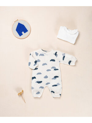 Play up Printed Jersey Jumpsuit | Clouds Detail Play up Printed Jersey Jumpsuit | Clouds Detail