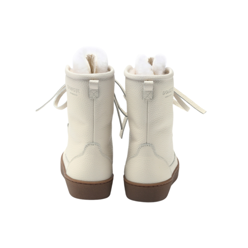Donsje Gevoerde laarsjes in off white leer