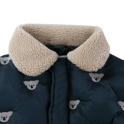 Donsje Bomber jasje met koala's & kraagje Donsje Bomber jasje met koala's & kraagje