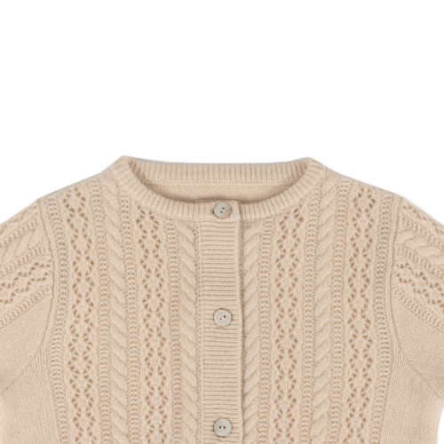 Donsje Merino wollen vestje in zandkleur