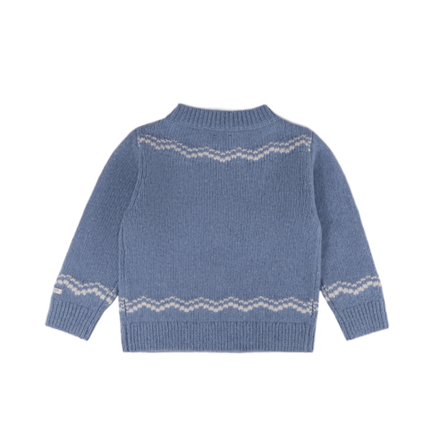 Donsje Merino wollen trui met een lammetje in licht blauw