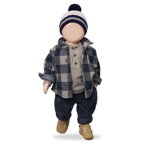 1 + in the family Blauw geruit shirt 1 + in the family Blauw geruit shirt