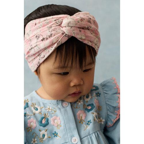 Louise Misha Haarband met roze bloemenprint Louise Misha Haarband met roze bloemenprint