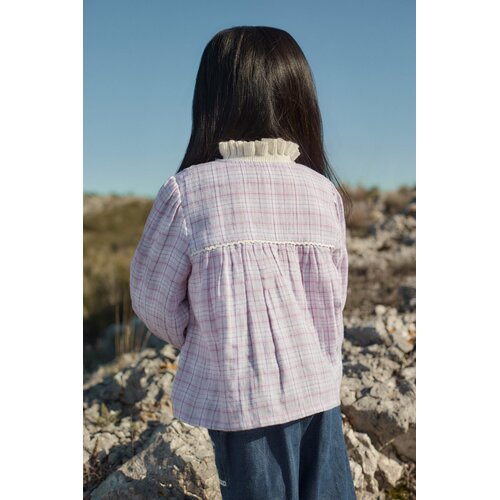 Louise Misha Geruite blouse in licht roze Louise Misha Geruite blouse in licht roze