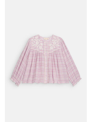 Louise Misha Blouse Flora | Blush Frosty Checks Louise Misha Blouse Flora | Blush Frosty Checks