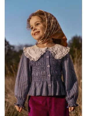 Louise Misha Blouse Enola | Indigo Cozy Checks Louise Misha Blouse Enola | Indigo Cozy Checks