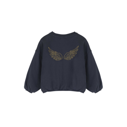 JENEST Donkere sweater met vleugel detail