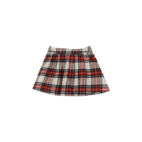 Stella Skirt | Ivory Off Black Red Check