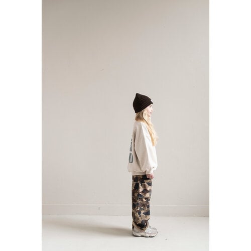 JENEST Beige sweater met glitter opdruk JENEST Beige sweater met glitter opdruk