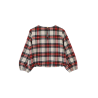 Sofie Blouse | Ivory Off Black Red Check