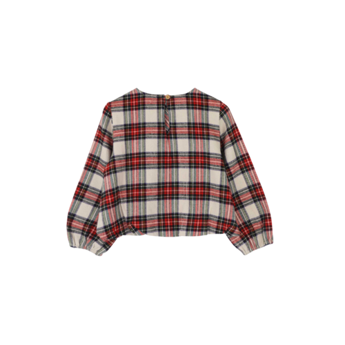 JENEST Sofie Blouse | Ivory Off Black Red Check JENEST Sofie Blouse | Ivory Off Black Red Check