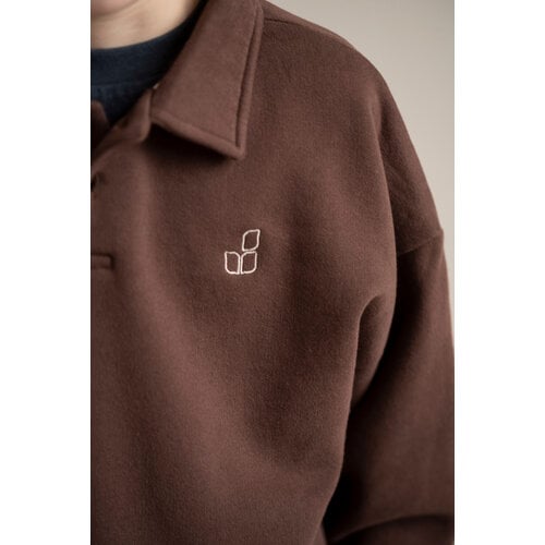 JENEST Bruine polo sweater JENEST Bruine polo sweater