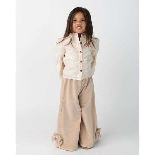Donsje Wijde broek met strik details in licht roze Donsje Wijde broek met strik details in licht roze