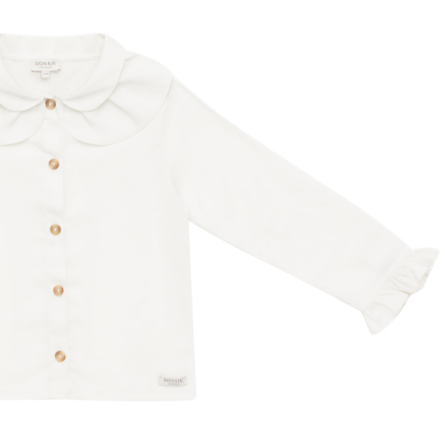 Donsje Witte blouse met peter pan kraag Donsje Witte blouse met peter pan kraag