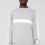 rusty Rusty sweater white lines crew grey