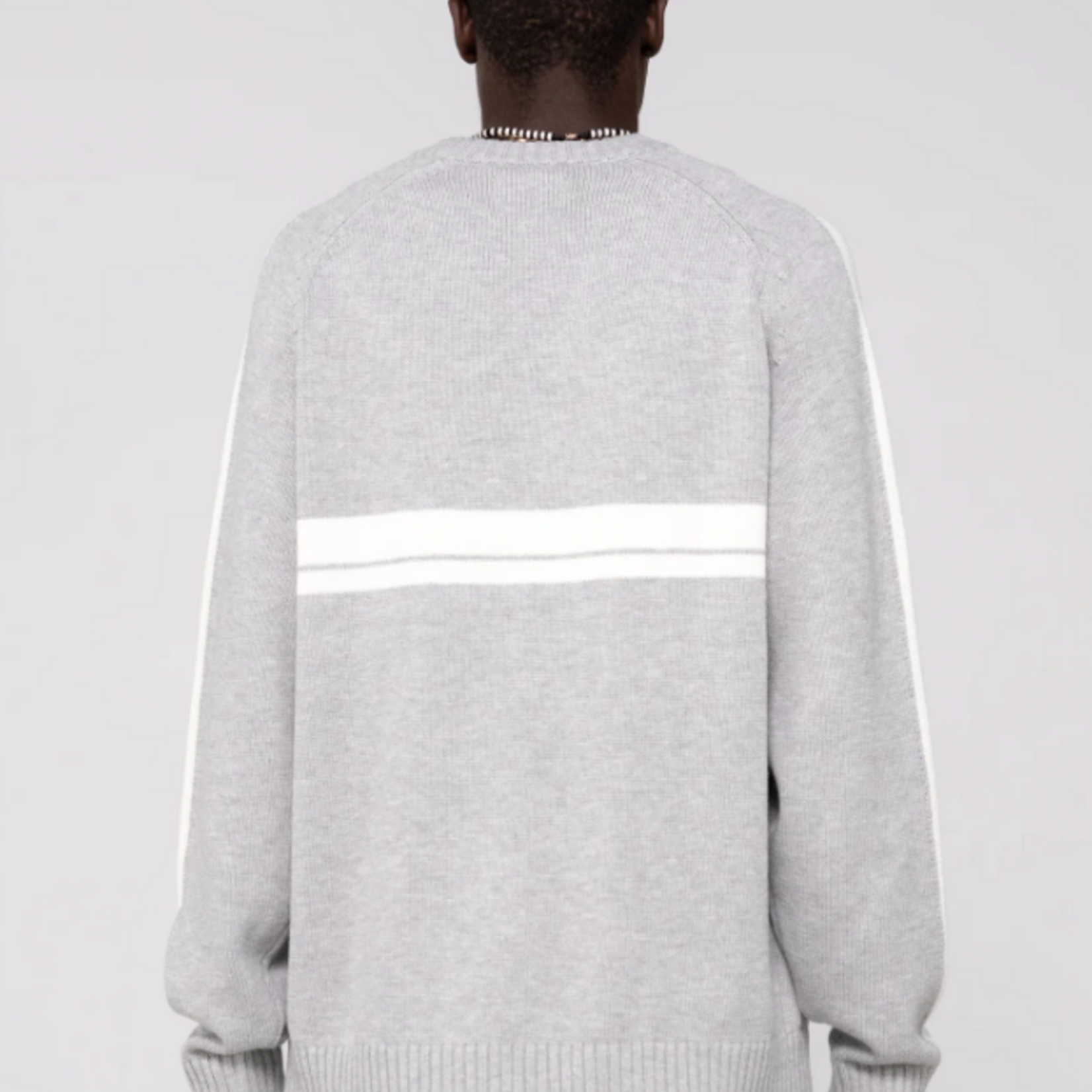 rusty Rusty sweater white lines crew grey