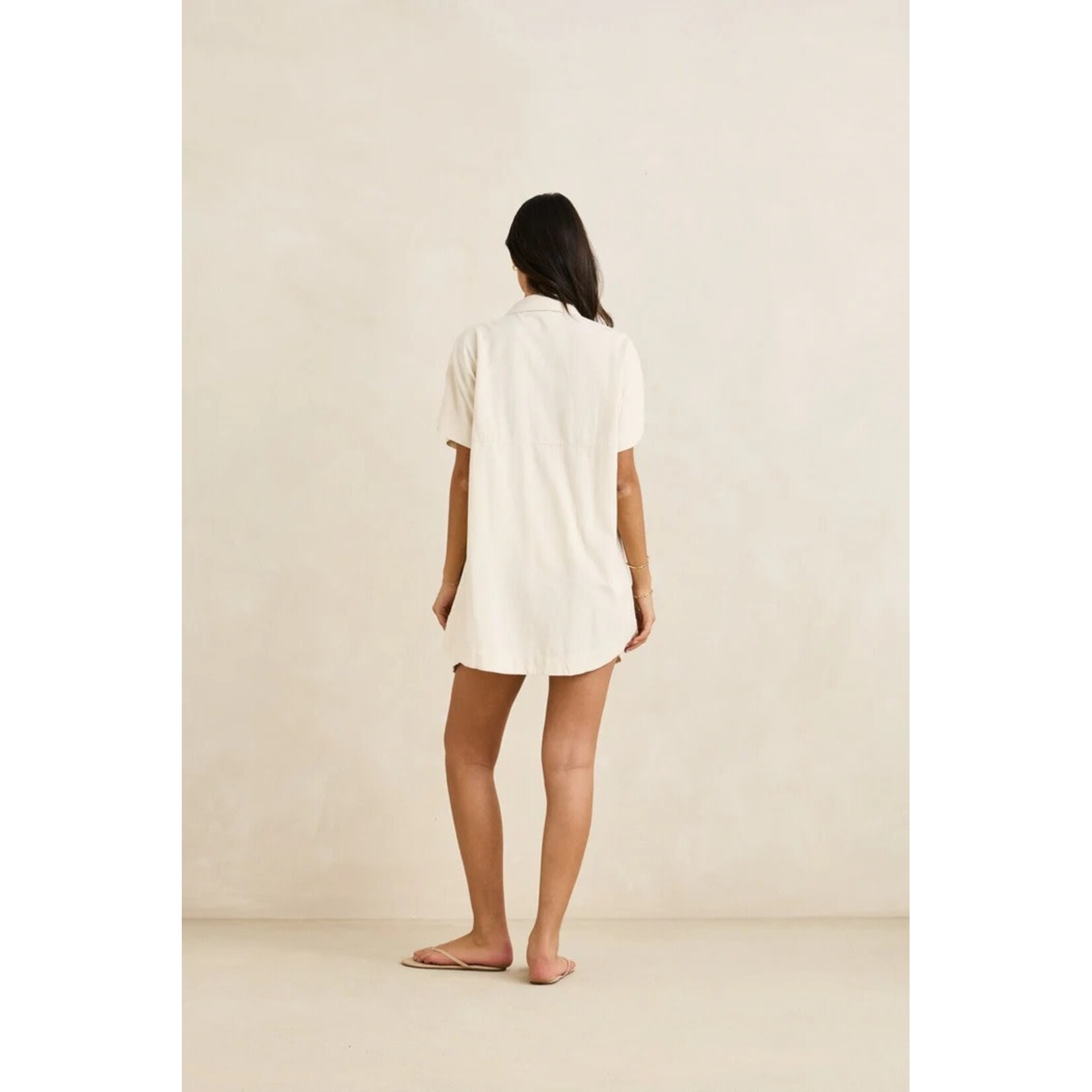 rhytm Rhytm kleed classic shirt dress oat