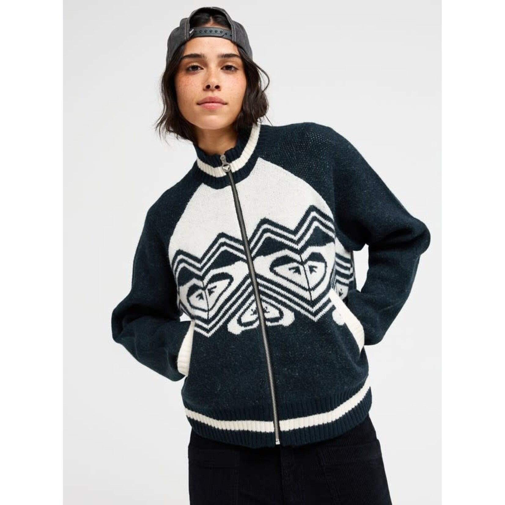 roxy roxy zip knit under northern lights