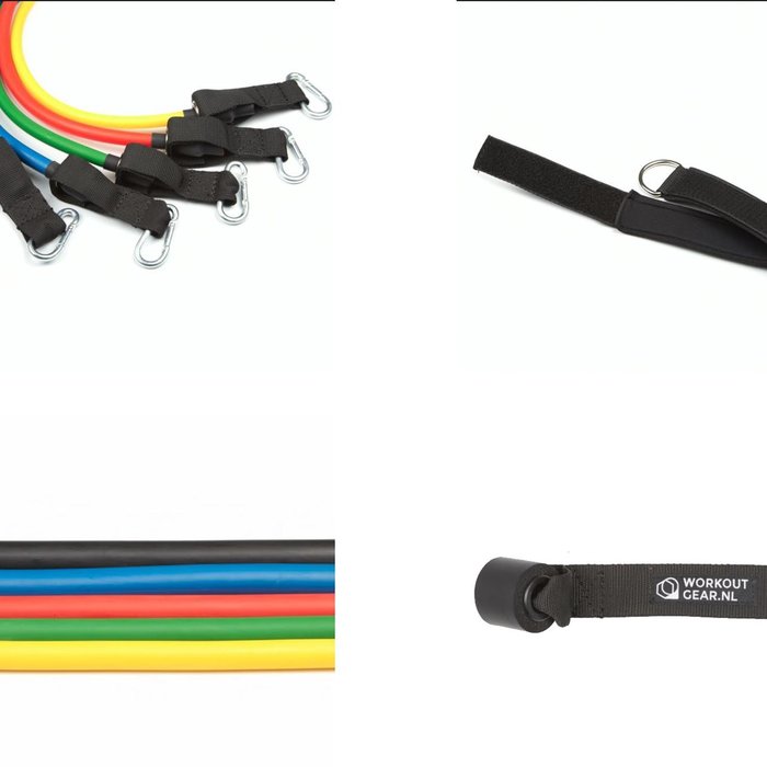 Workout Gear Tube Set - Fitness Elastiek - Weerstandsbanden - Met Handvatten