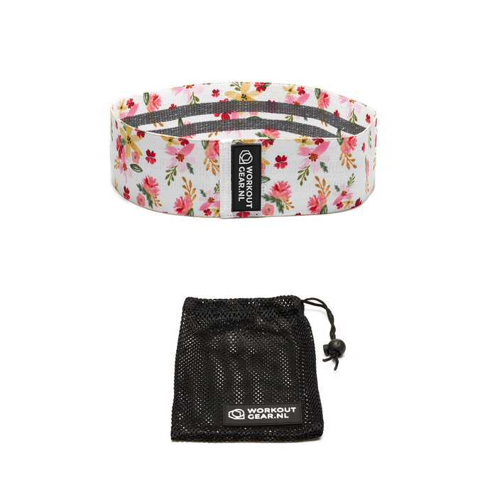 Workout Gear Weerstandsbanden - Mini Loops - Bloemenprint - Roze - Wit - 11/16kg