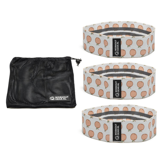 Workout Gear Weerstandsbanden - Set van 3 banden - Patroon - Perzikprint - 14/24kg