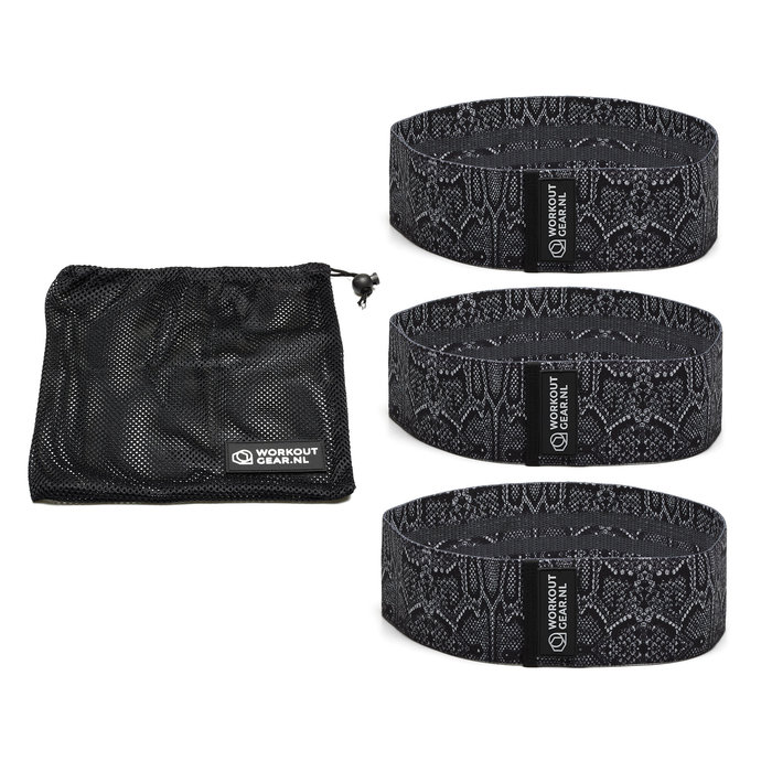 Workout Gear Weerstandsbanden - Set van 3 banden - Patroon - Slangenprint - 14/24kg