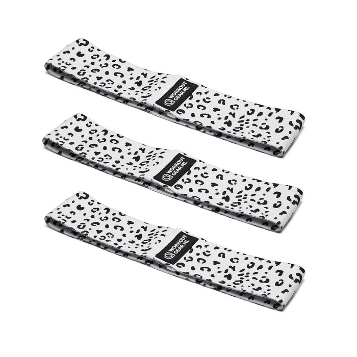 Workout Gear Weerstandsbanden - Set van 3 banden - Patroon - Panterprint - Wit - 14/24kg