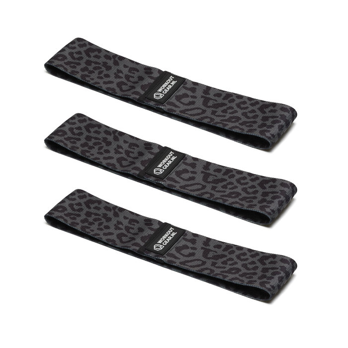 Workout Gear Weerstandsbanden - Set van 3 banden - Patroon - Panterprins - Grijs - 14/24kg