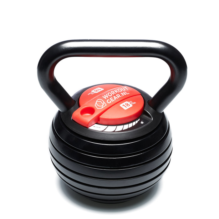 Workout Gear Verstelbare Kettlebell - Rood / Zwart - 3-18kg