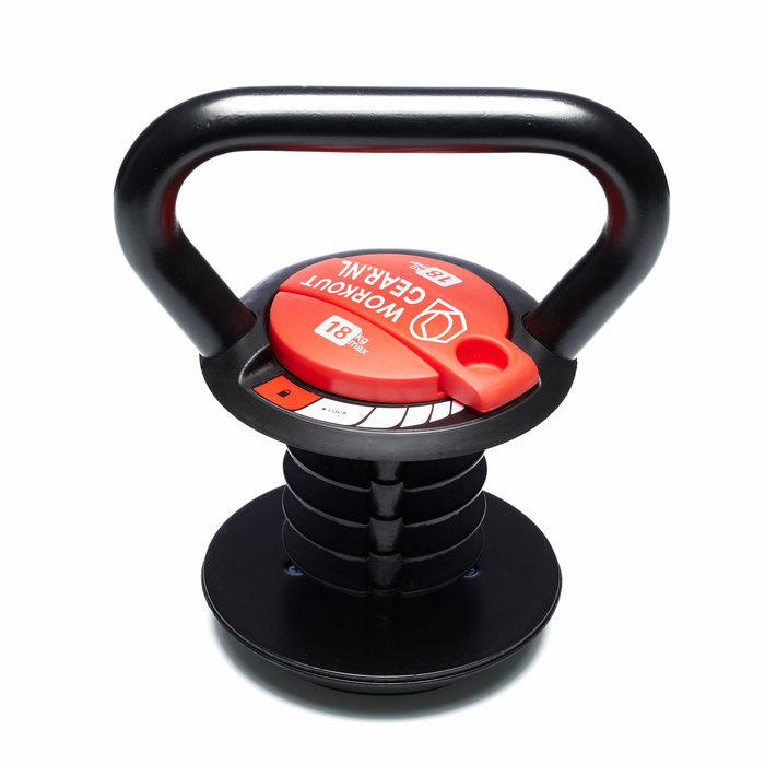 Workout Gear Verstelbare Kettlebell - Rood / Zwart - 3-18kg