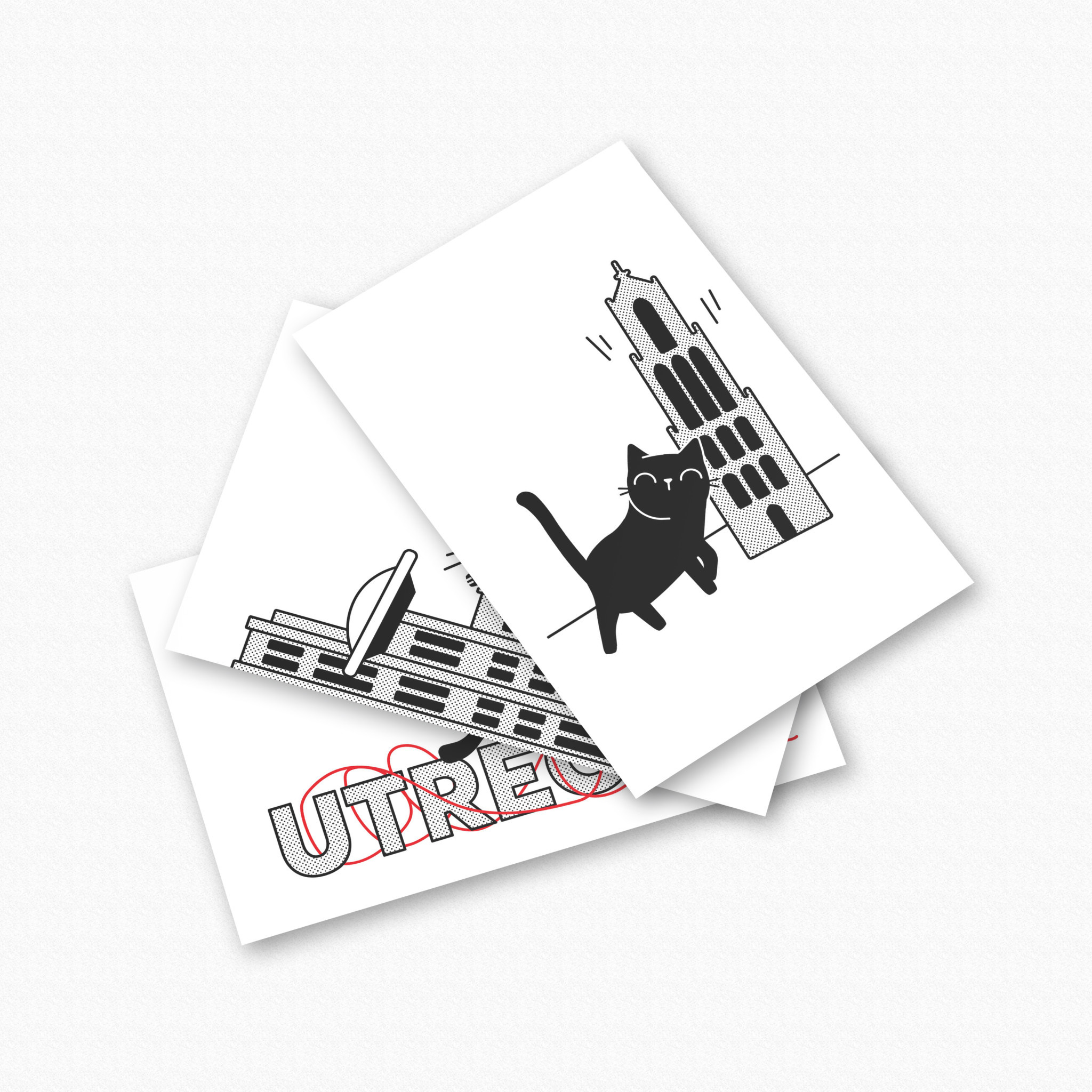 Kat & Ansichtkaarten kat - set van 6 Utrechtse kattenkaarten