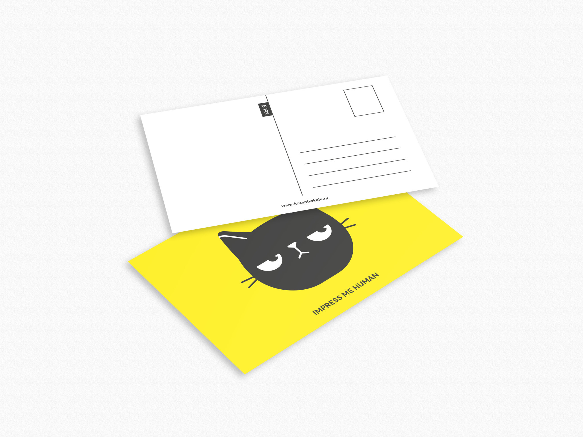 Kat & Ansichtkaarten kat - set van 6 geïllustreerde kattenkaarten / variant A