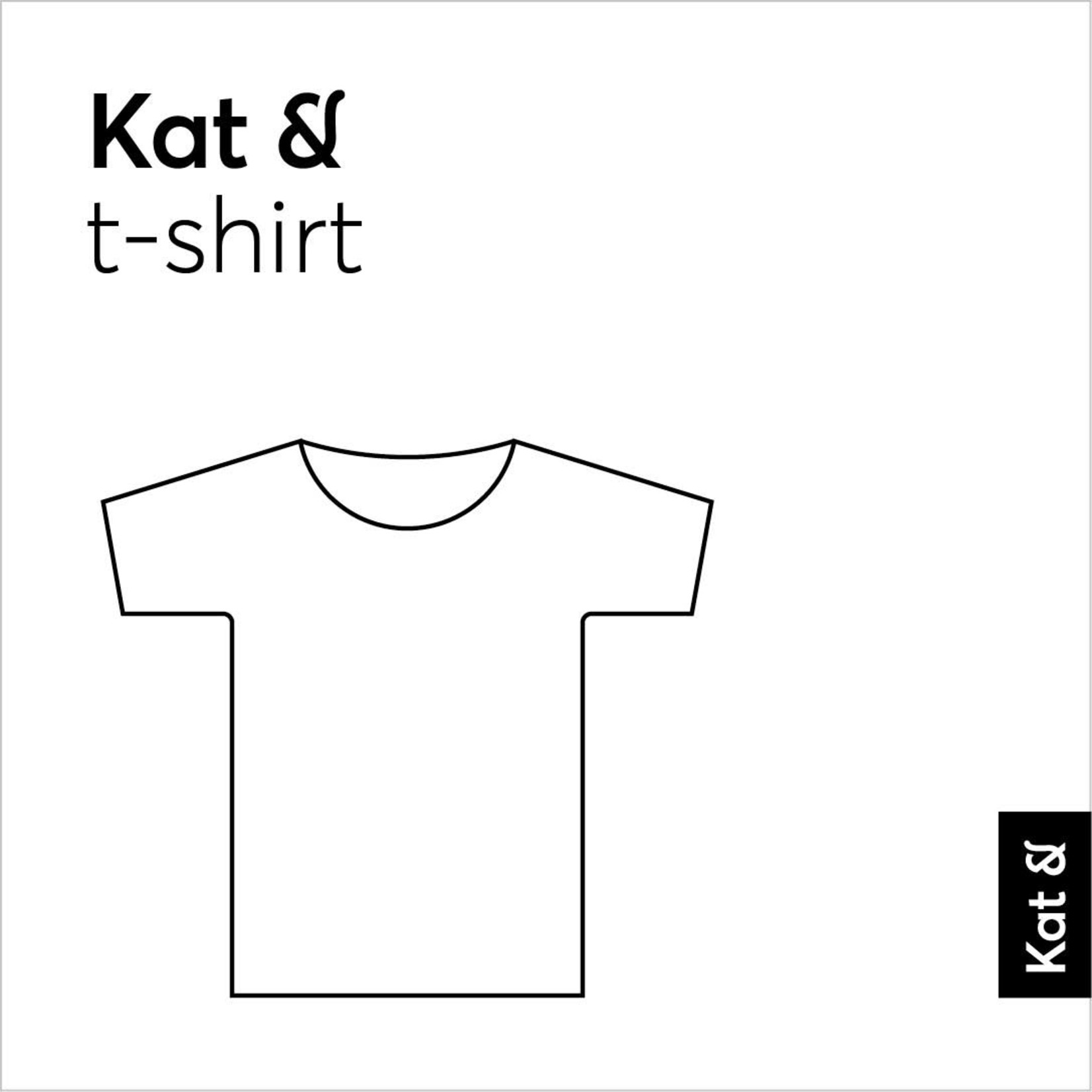 Kat & T-shirt katten lijntekening  / dames / zwart
