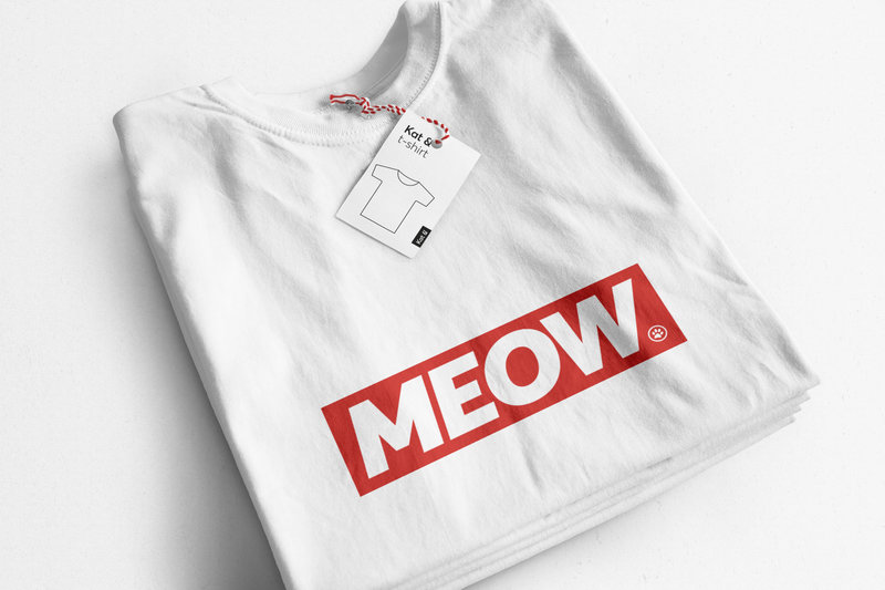 Kat & T-shirt Meow / dames model  katten t-shirt