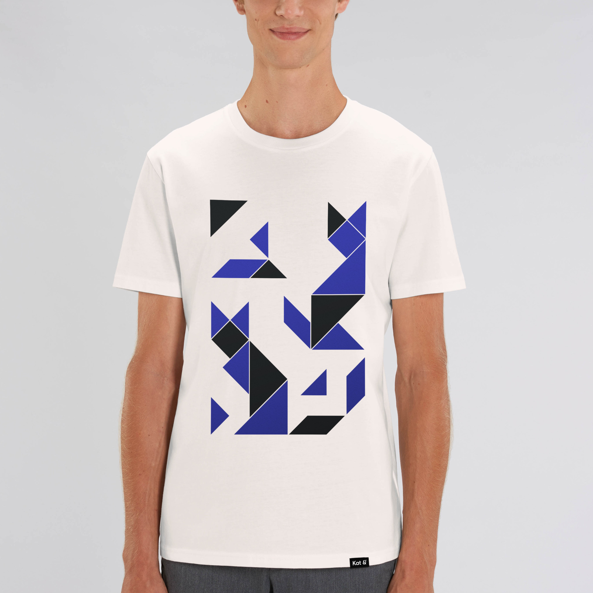 Kat & T-shirt Tangram / unisex model katten t-shirt