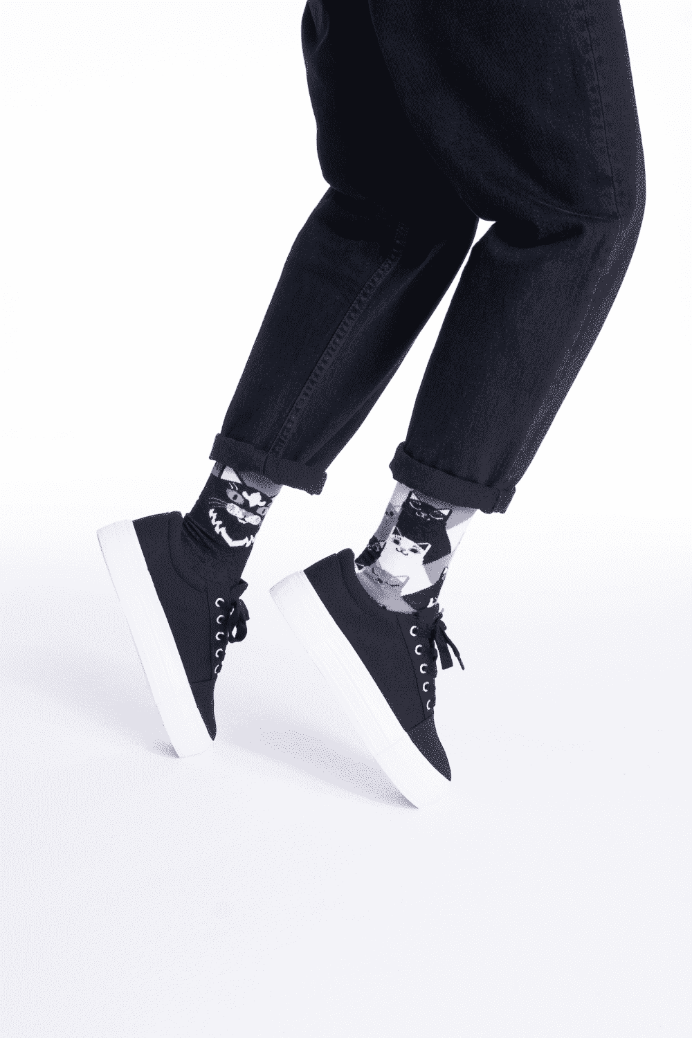 Many Mornings Black Cat - zwarte katten sokken