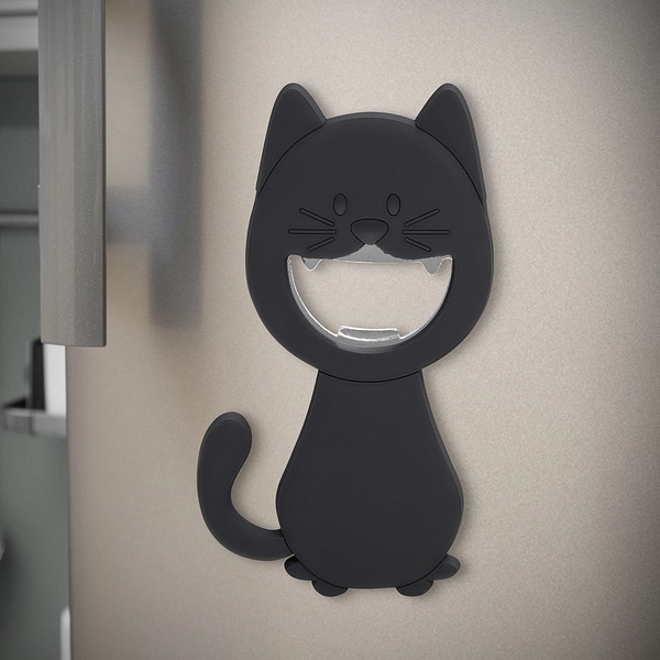 Balvi Magnetische flesopener zwarte kat