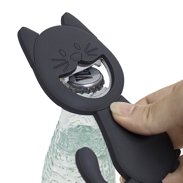 Balvi Magnetische flesopener zwarte kat